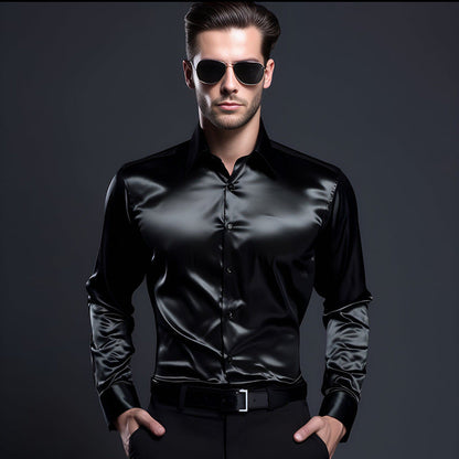 Elegantes Herren-Hemd Glänzend Modern