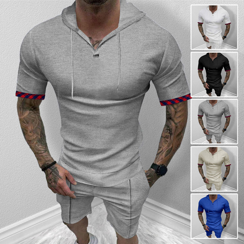 Herren Hoodie Kurzarm Sportlich Modern