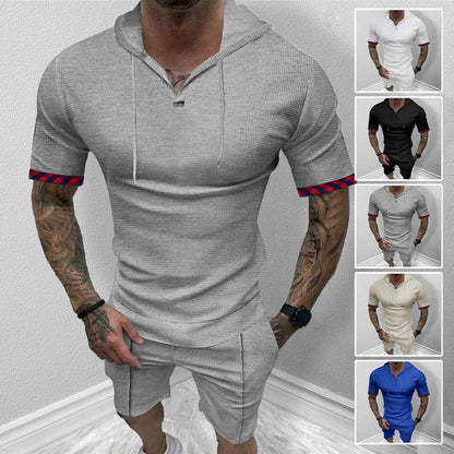 Herren Hoodie Kurzarm Sportlich Modern