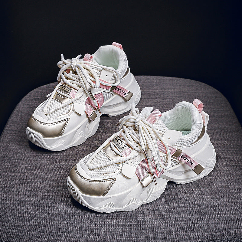 Damen Sneaker Atmungsaktiv Modisch Weißen Lederschuhe