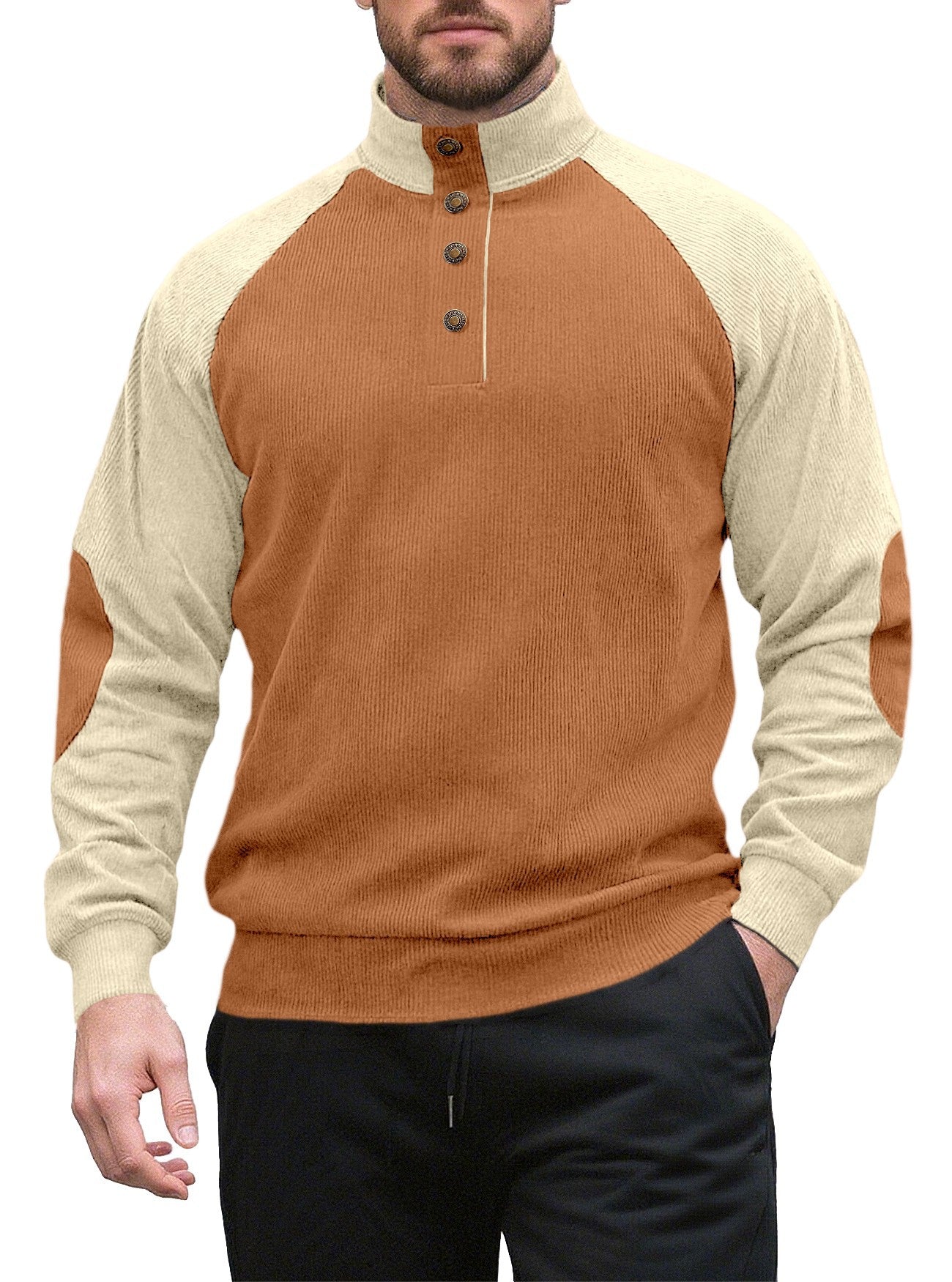 Herren Pullover Strick Modern mit Raglan Ärmeln