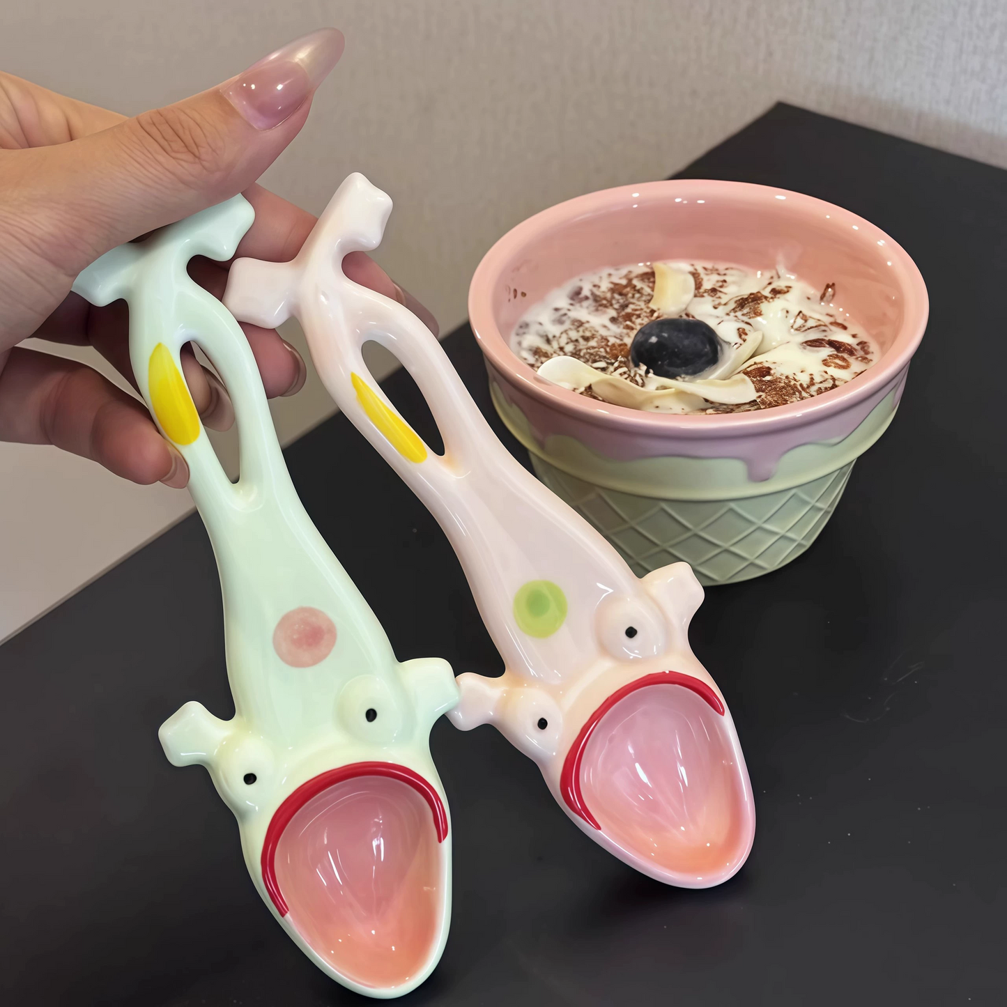 Keramiklöffel Lustig Frosch Dekoration Langgriff - BerlinGlamour
