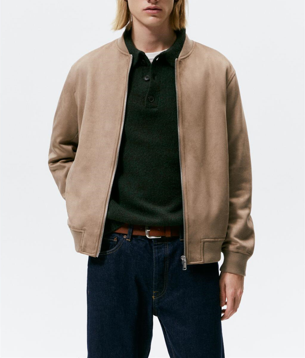Herren Sweatjacke Elegantes Design Rundhals mit Taschen