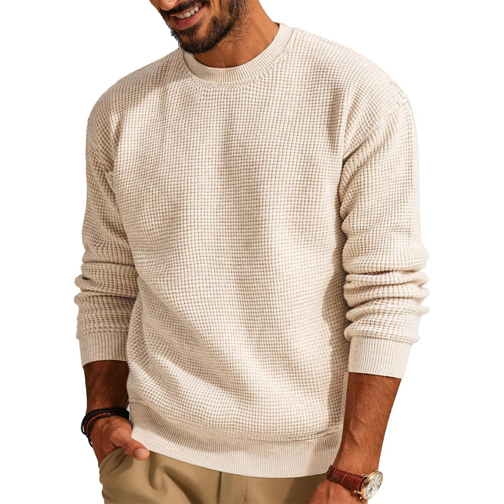 Herren Sweatshirt Rundhals Modern Strukturiert
