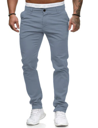 Herren Slim Fit Hose Leicht Baumwolle Modern