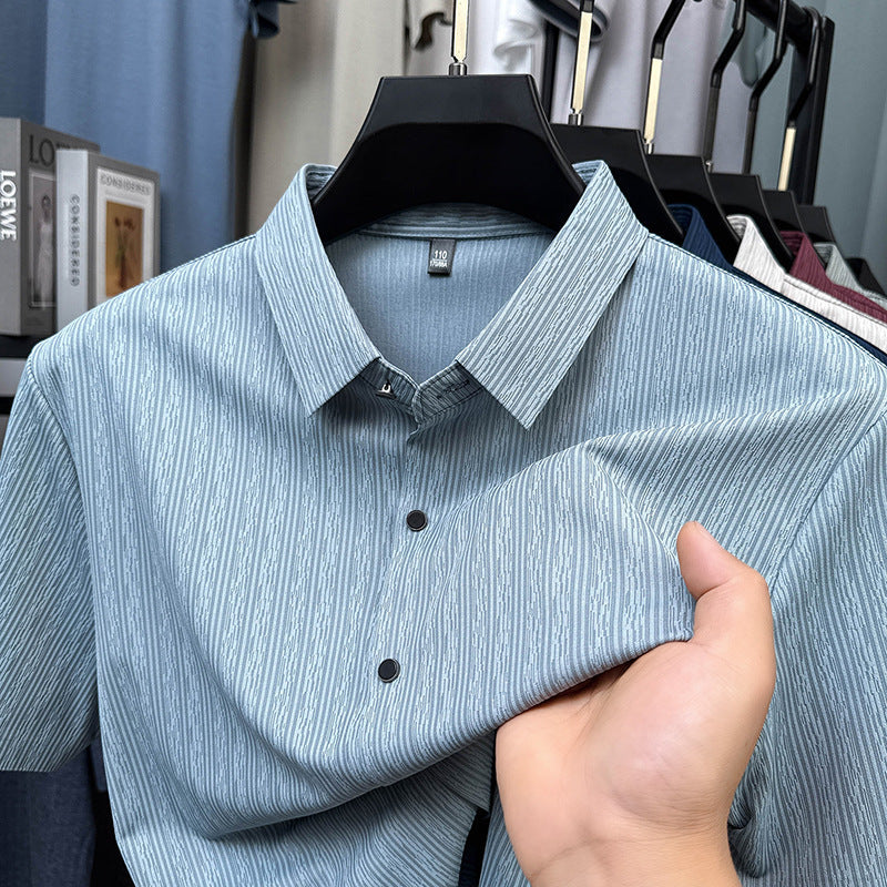 Herren Kurzarmhemd Elegant Feinbaumwolle Slimfit