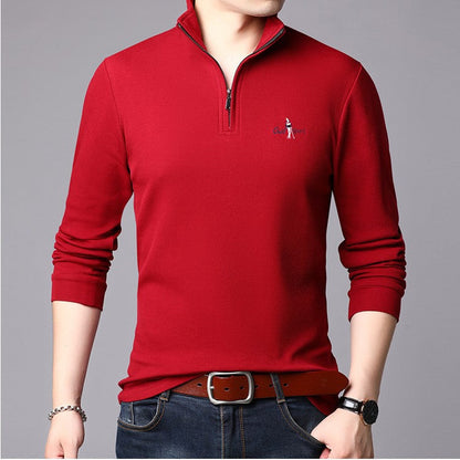Herren Pullover Stehkragen Modern Reißverschluss Fein