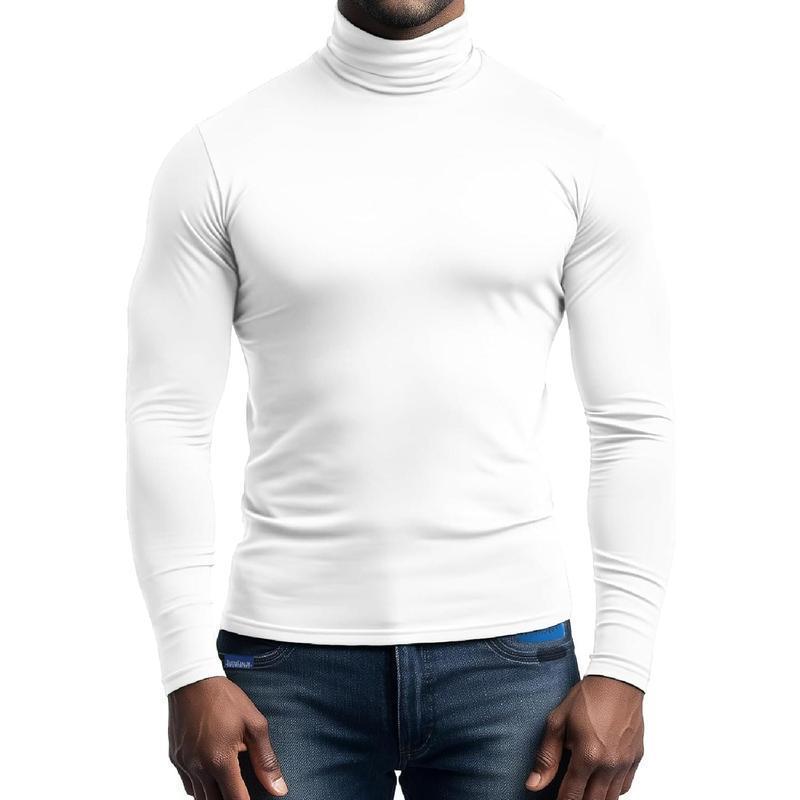 Herren T-Shirt Rollkragen Weich atmungsaktiv Sportlich