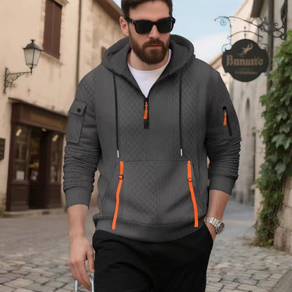 Herren Kapuzenpullover Sportlich Modern Strukturiert - BerlinGlamour