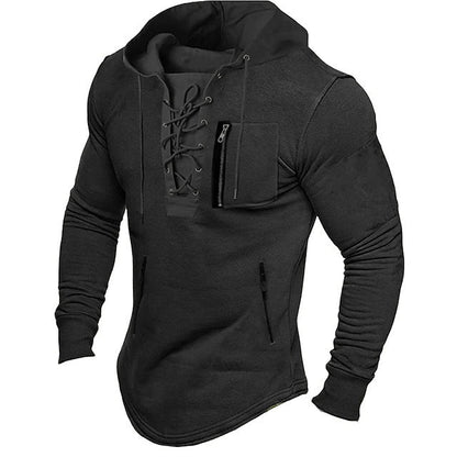 Herren Kapuzenpullover mit Schnürdetail Modern Style