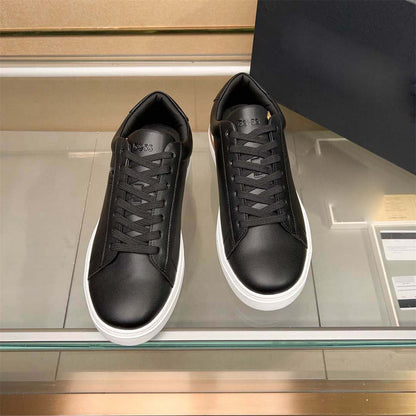 Damen Sneaker Leder Schuhe Sportlich Elegangt Schwarz