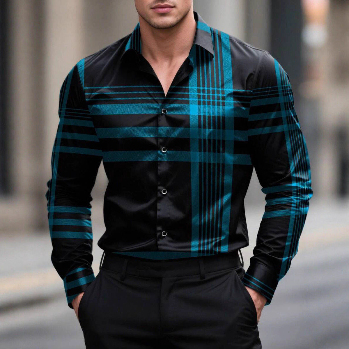 Elegantes Herren Langarmhemd Modern Slimfit - BerlinGlamour