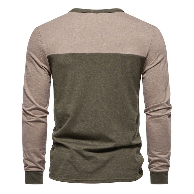 Herren Langarm-Shirt Kontrastfarben Modern Trendig