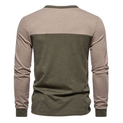 Herren Langarm-Shirt Kontrastfarben Modern Trendig