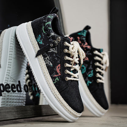 Damen Sneaker Sportlich Graffiti Muster Weich