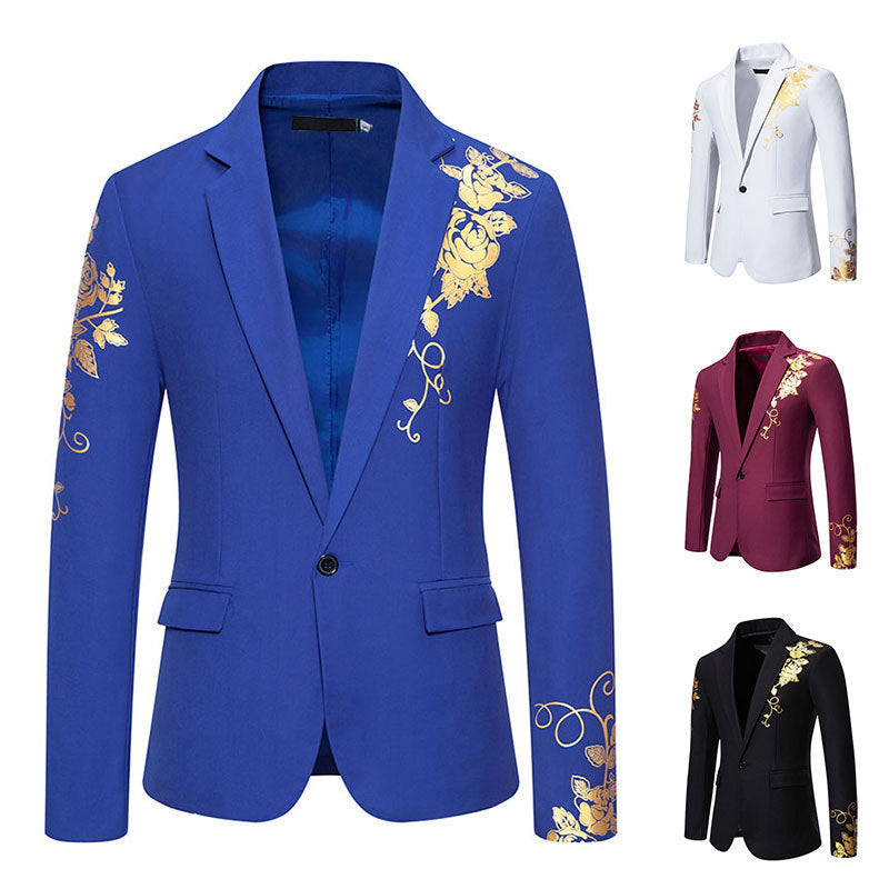 Herren Blazer Elegant mit Goldmuster Modern - BerlinGlamour