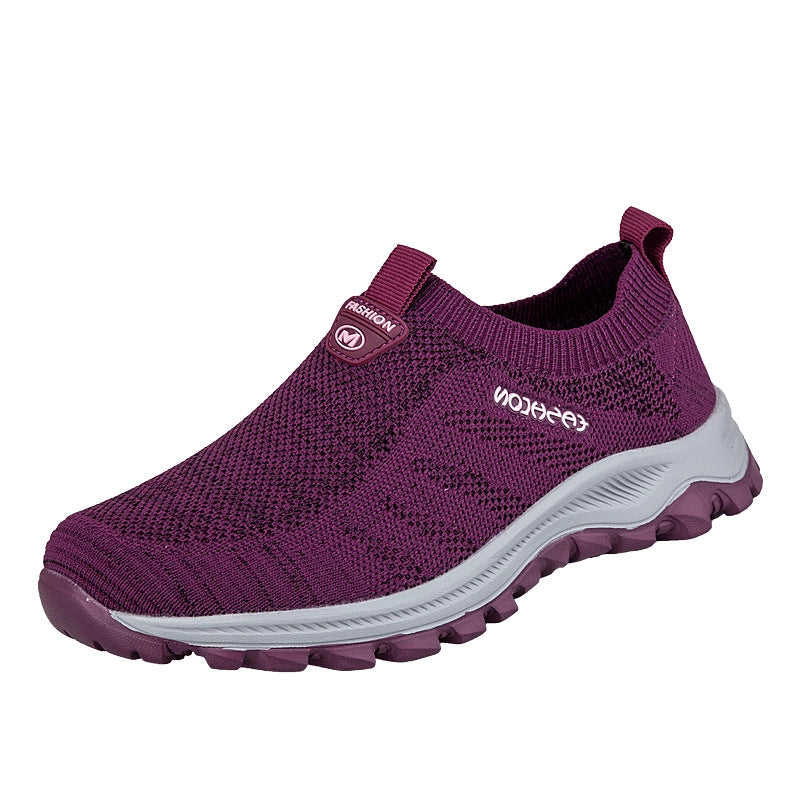 Damen Sneaker Slip-On Bequem Atmungsaktiv