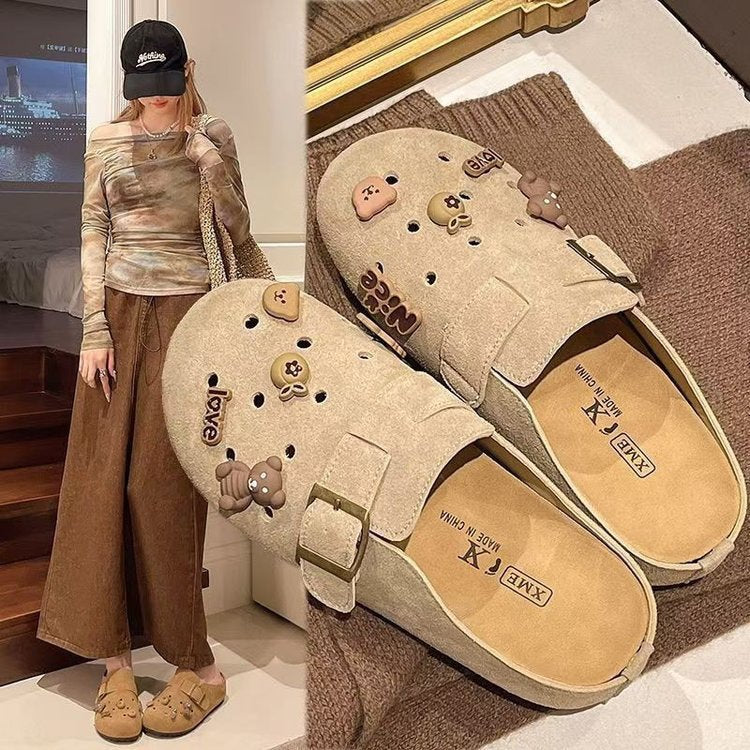 Damen Clogs bequem mit Verzierungen Komfort Schuhe