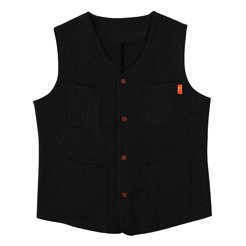 Herren Weste Elegant Knopfverschluss Schwarze Moderne
