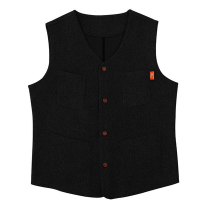 Herren Weste Elegant Mit Praktischen Taschen Schwarz