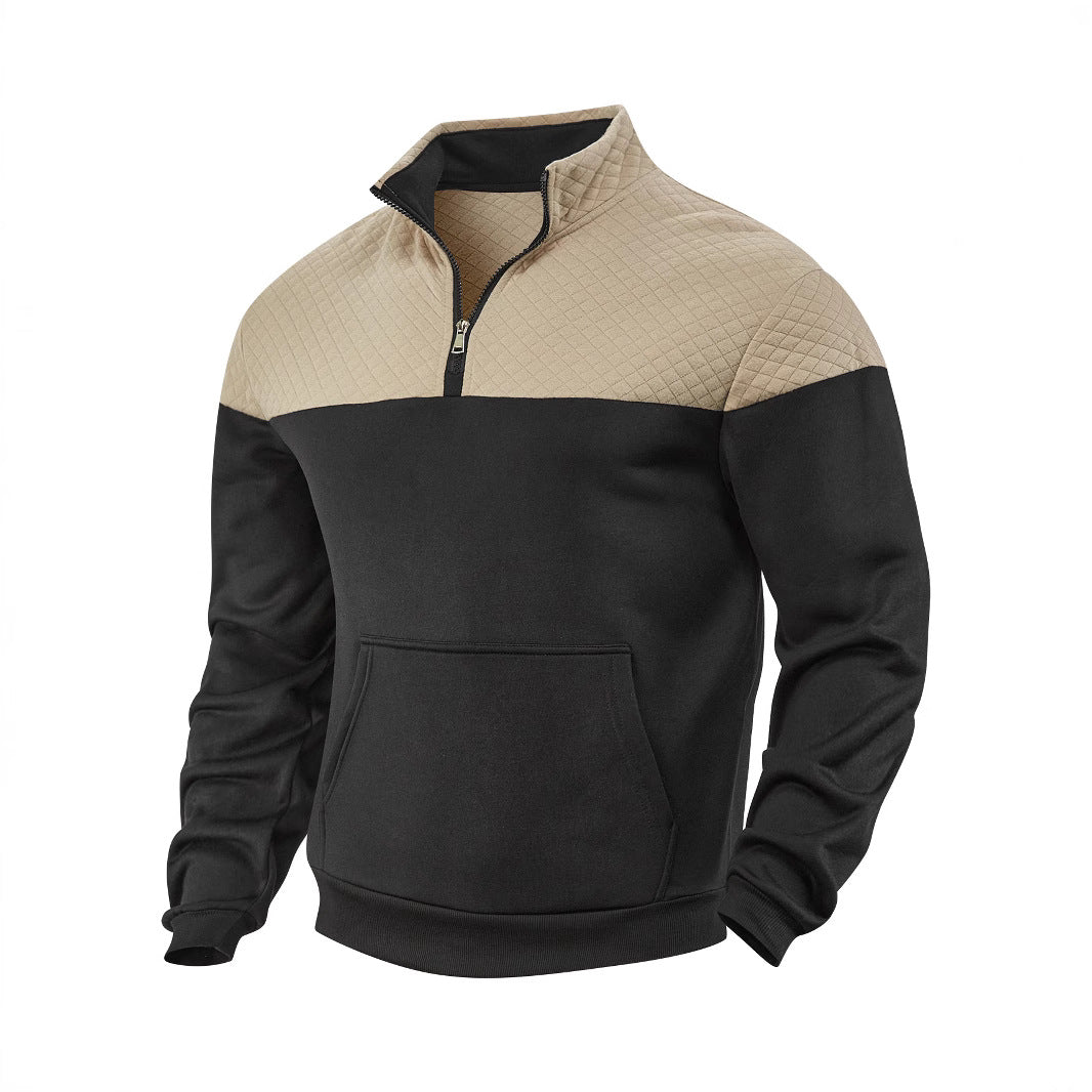 Herren Fleece Pullover Stehkragen Modern Trendy