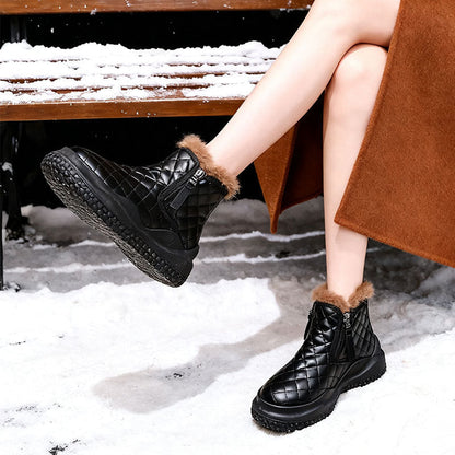 Damen Winterstiefel Warm Kuschelig Mit Reißverschluss