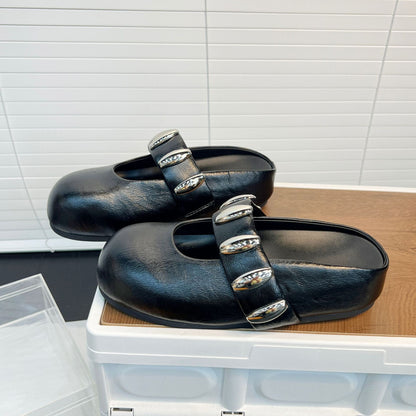 Damen Clogs mit Riemen und Schmuckdetails Modern