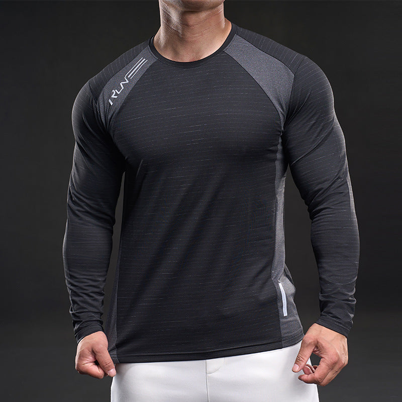 Herren Laufshirt Atmungsaktiv Langarm Mesh Funktionsshirt