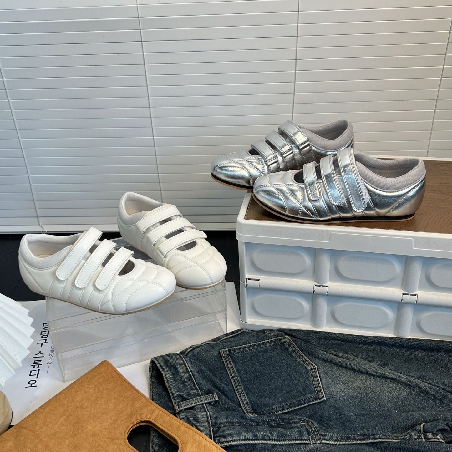 Damen Sneaker Atmungsaktiv Komfortabel mit Klettverschluss