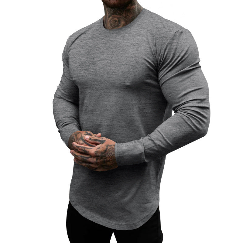 Herren Slimfit Langarmshirt Weich Baumwolle Modern