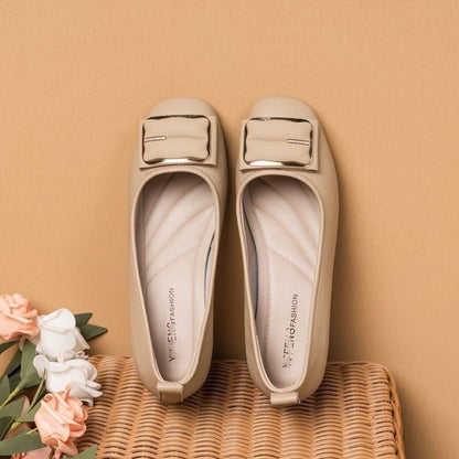 Damen Ballerinas Elegante Schnallen Schuhe Frauen