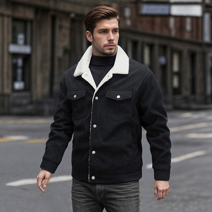 Herren Oberjacke Warm Mit Taschen Modisch