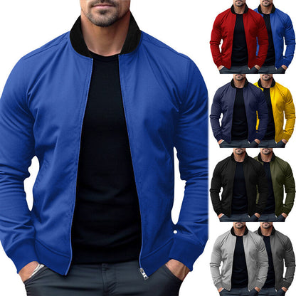 Herren Sportjacke Warm Mit Reißverschlusstaschen - BerlinGlamour
