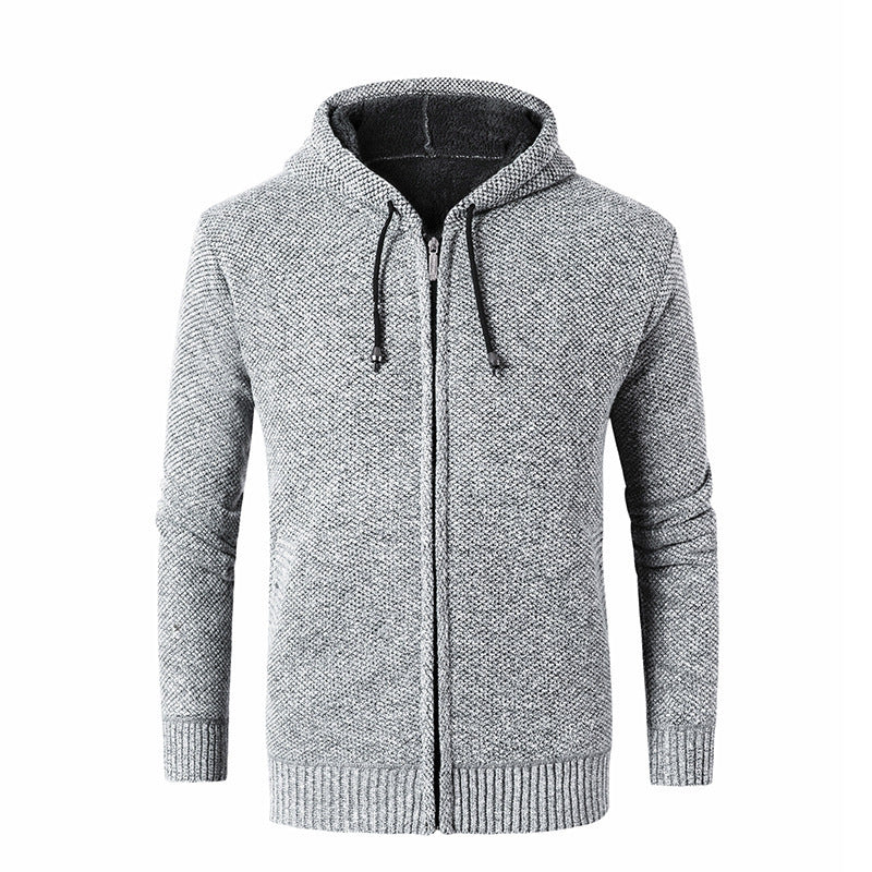 Herren Strickjacke mit Kapuze Weich Warm Modern