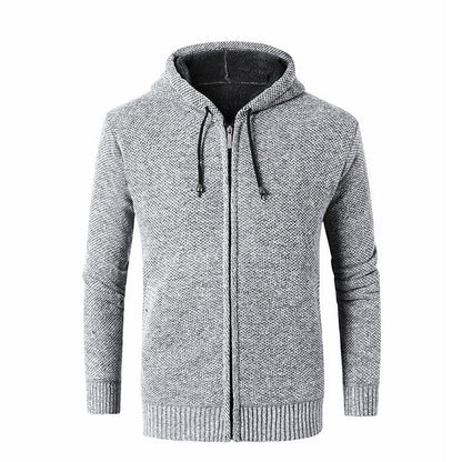 Herren Strickjacke mit Kapuze Weich Warm Modern