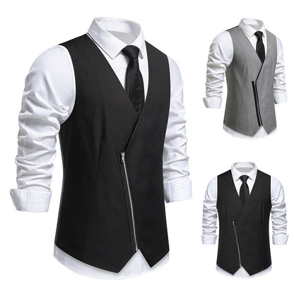 Herren Anzugweste Elegant Modern Reißverschluss - BerlinGlamour