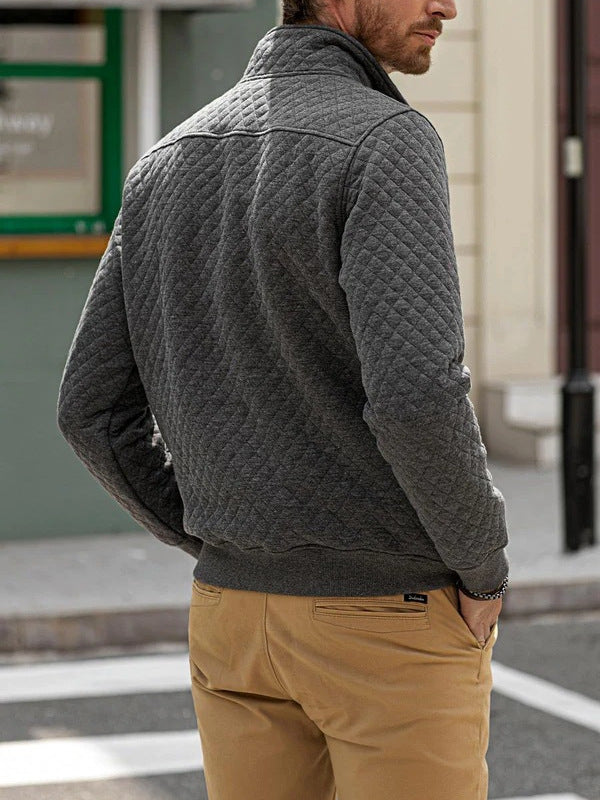 Herren Fleece-Pullover Sportlich Reißverschluss Bequem