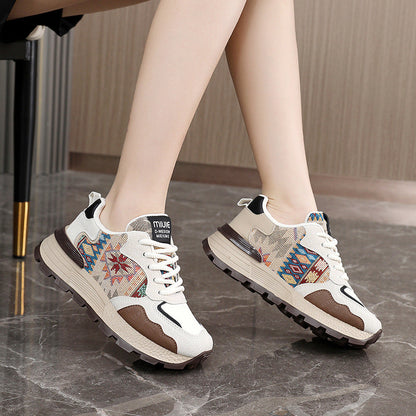 Damen Sneaker Sportlich Farbenfroh Ethno Muster