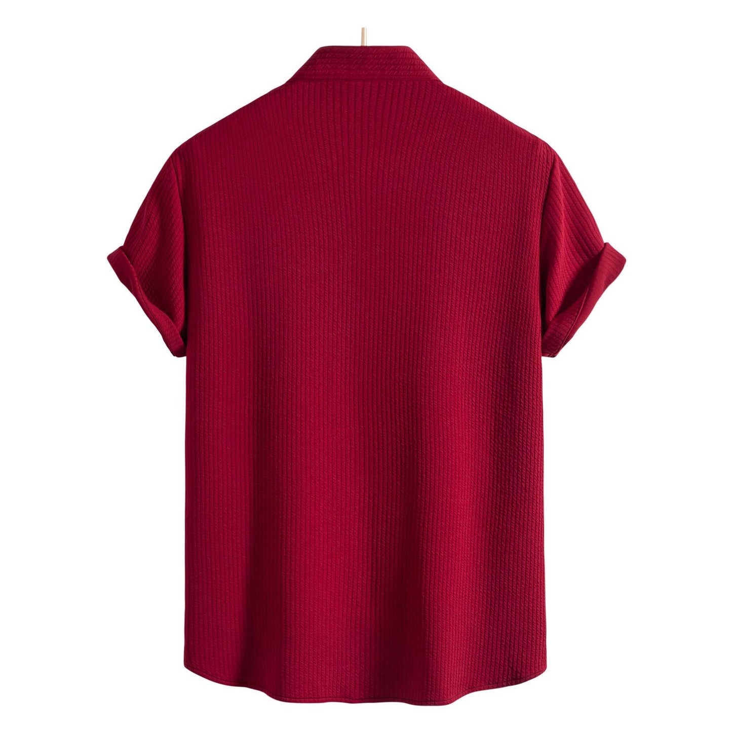 Herren Kurzarmhemd Modern mit Struktur und Slim-Fit Kragen