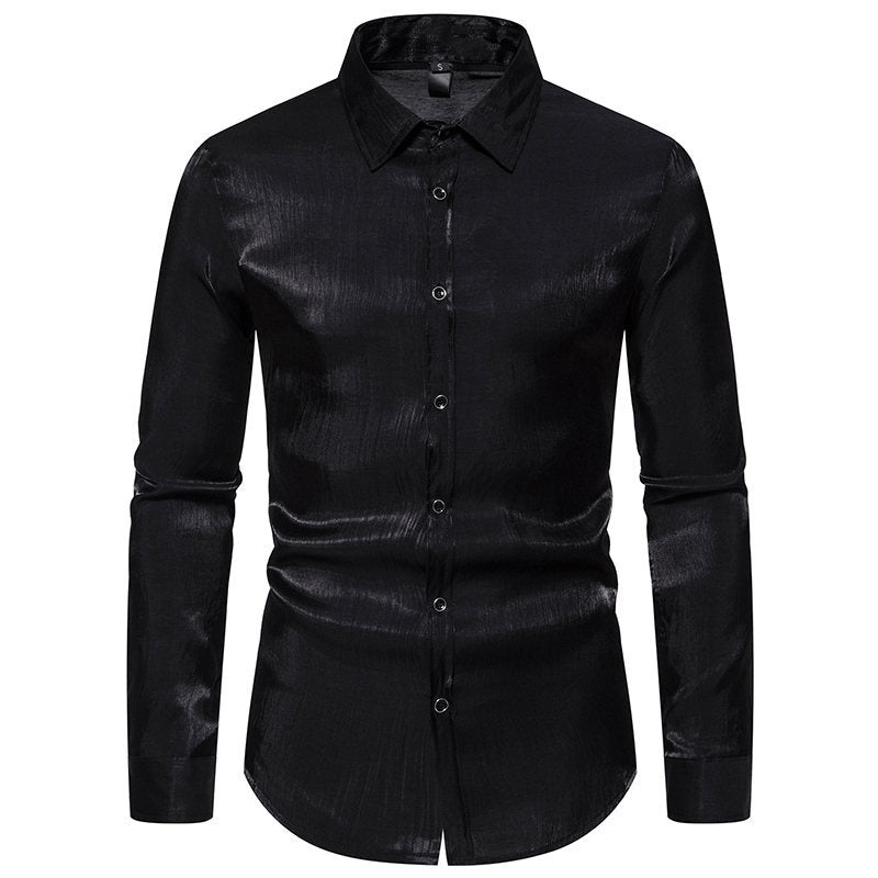 Elegantes Herren Hemd Langarm Glänzend Modern