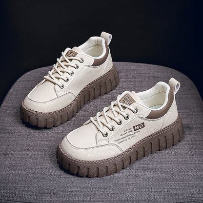 Damen Sneaker Plattform atmungsaktiv mit Gummi-Lauffläche