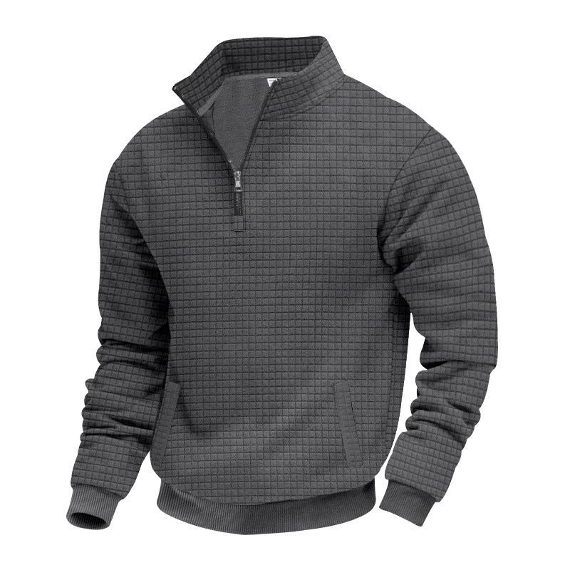 Herren Fleece Pullover Funktionell Mit Reißverschluss und Taschen