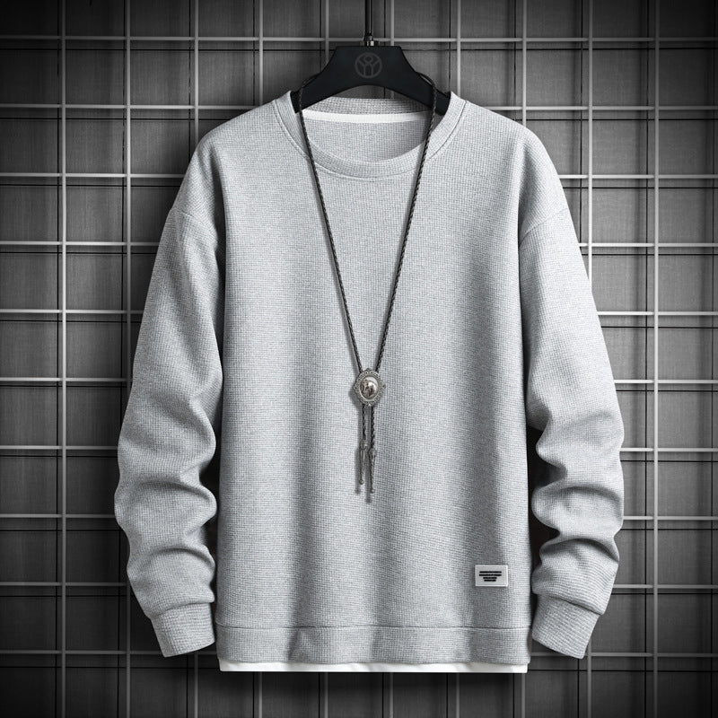 Herren Sweatshirt Modern Lässig Strukturiert Grau