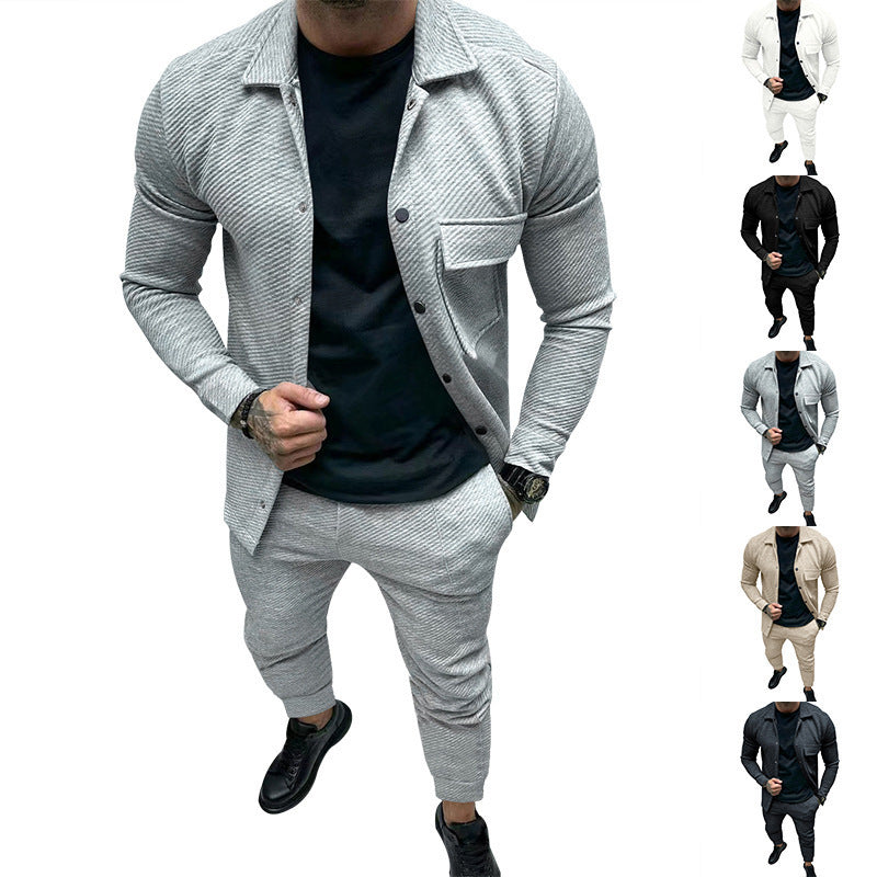 Herren Freizeitanzug Modern mit Streifenmuster Elegant - BerlinGlamour