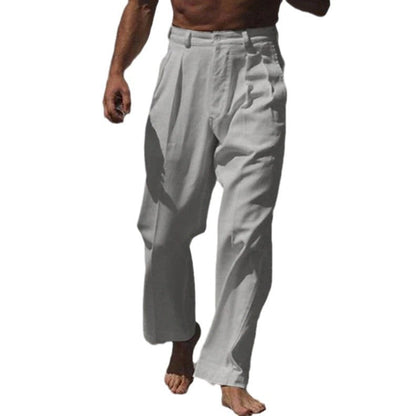 Herren Leinenhose Bequem Weit Schnitt Sommerhose