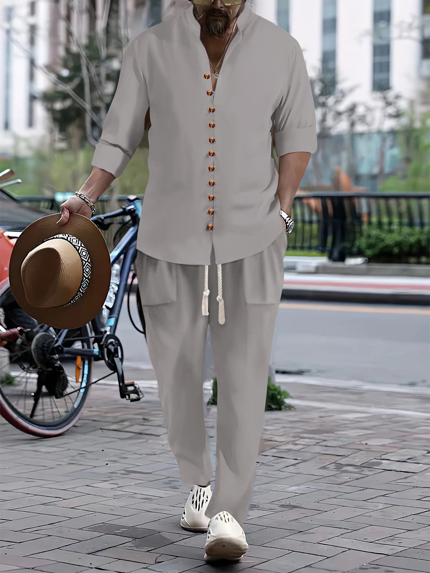 Herren Freizeit-Hemd und Hose Set Casual Elegant Berlin