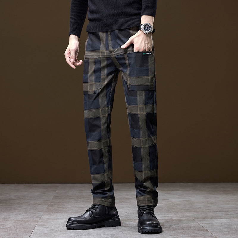 Herren Karohose Modern Komfort Schnitt Elastisch