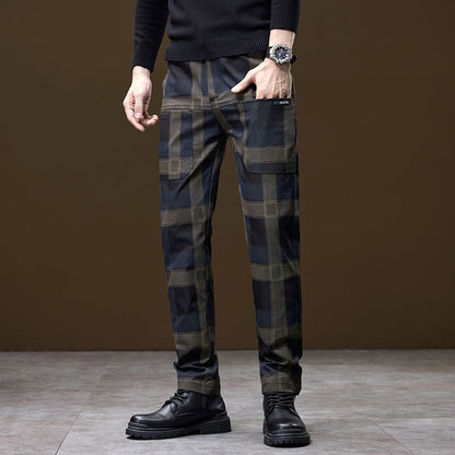 Herren Karohose Modern Komfort Schnitt Elastisch