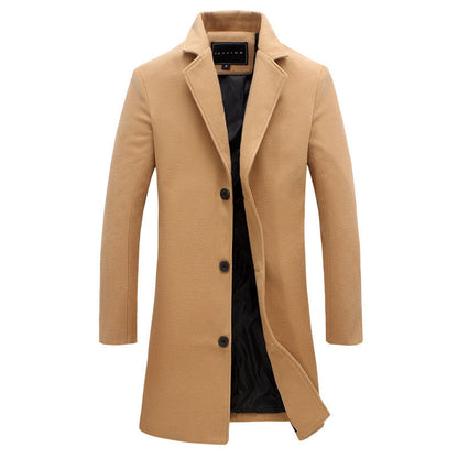 Herren Wollmantel Modern Schnitt Warm Elegant