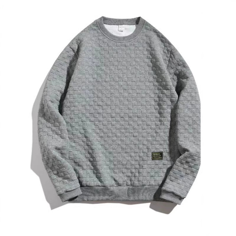 Herren Sweatshirt Strukturiert Modern Rundhals